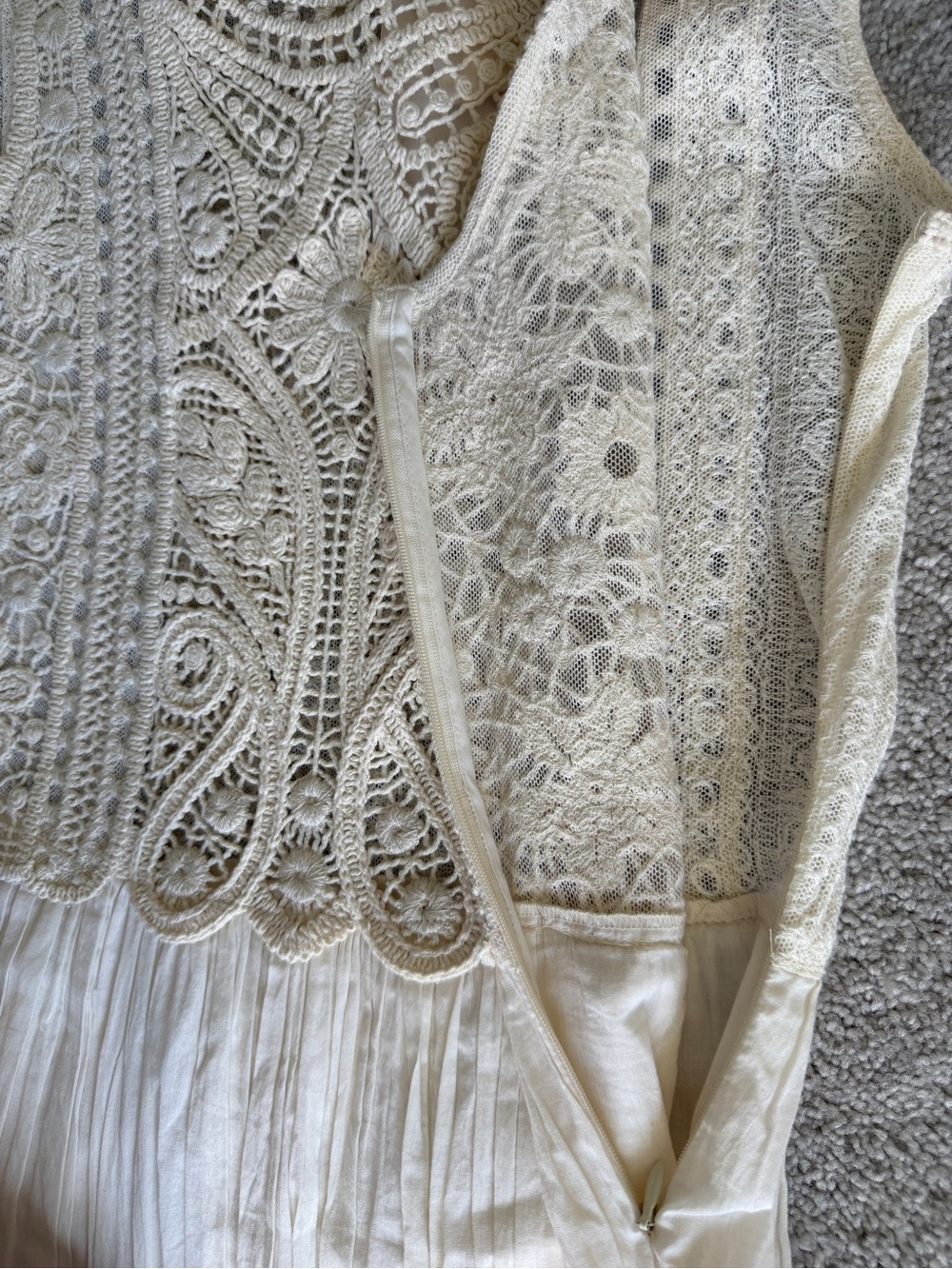 Zara ZW Collection Embroidered Lace Midi Dress Ecru Size M NWT - Picture 11 of 16